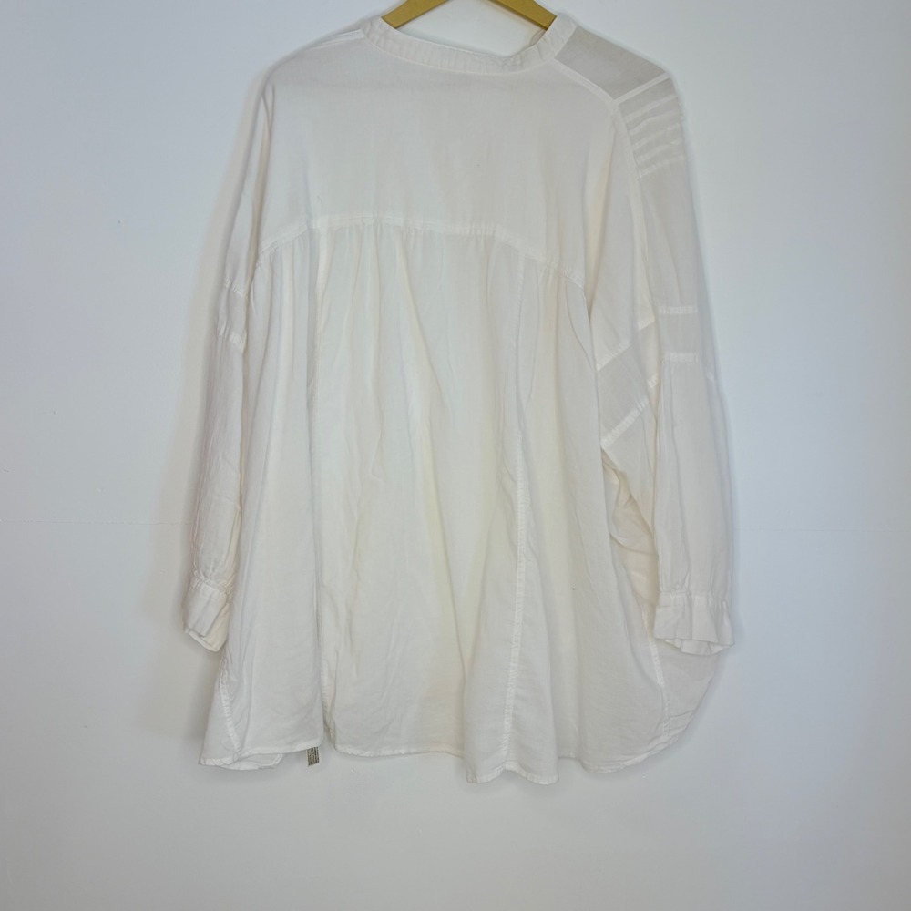 Free People Intimately Tunic Top Womens XS White Gauze Oversized Boho Peasant - Picture 7 of 8